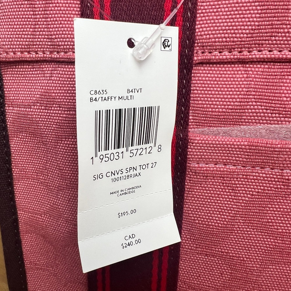 NWT Coach Spin Tote 27 in Taffy Light Pink Crossbody Handbag Purse - Picture 6 of 12